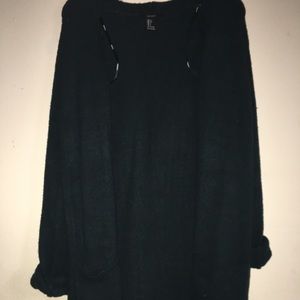 LONG DARK GREEN CARDIGAN